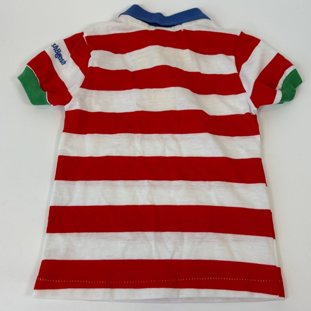 VTG OshKosh B’Gosh 4T Striped Primary Secondary Colors Polo Made‎ in USA - Picture 2 of 10